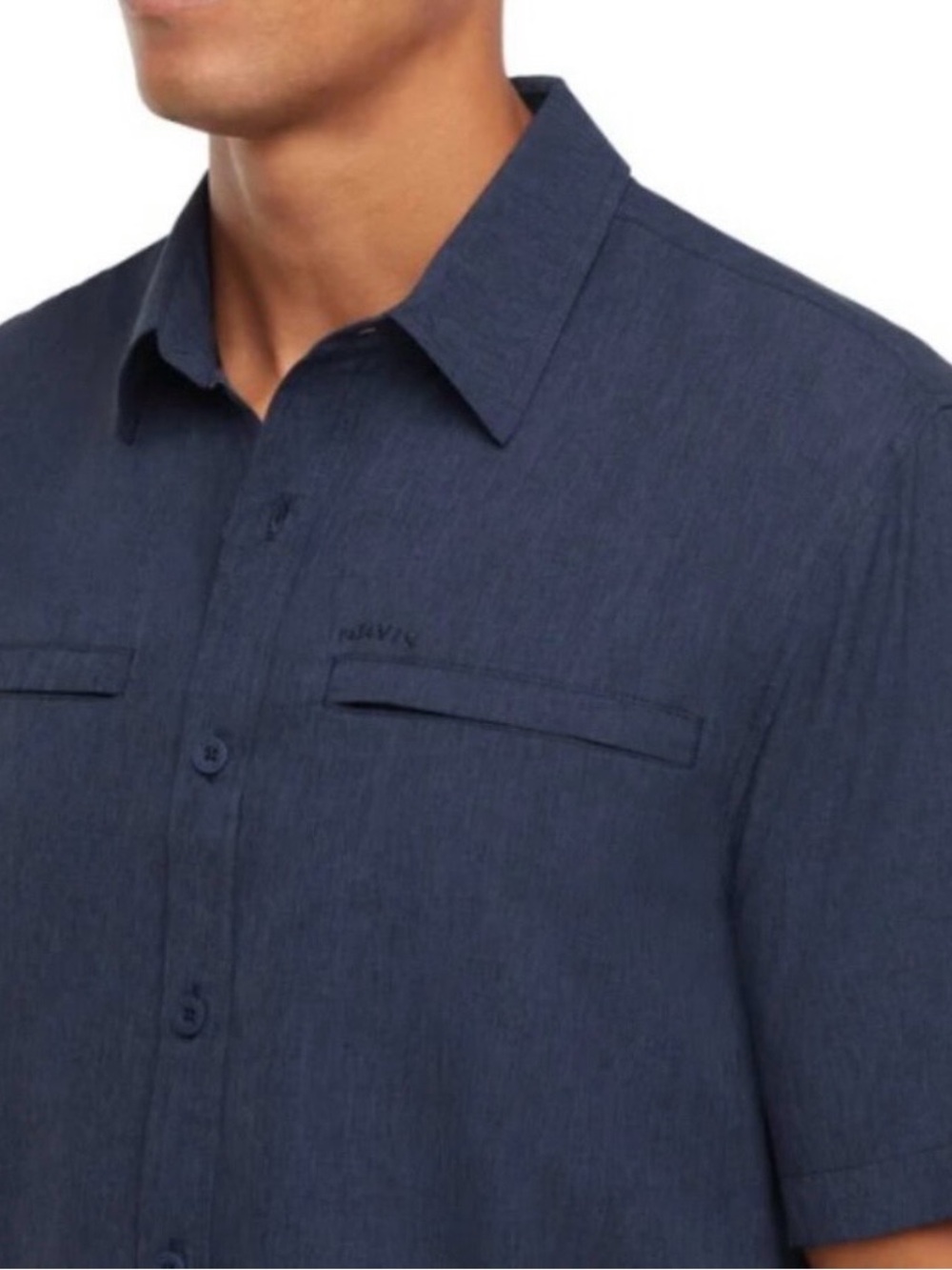 Orvis Men's Short-Sleeve Tech Button-Down Shirt Navy - Picture 3 of 5